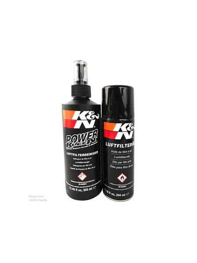 Kit d'entretien pour filtres à air KN 355ml + Huile aérosol 204ml