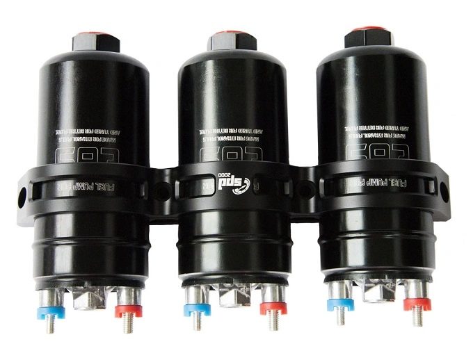 Trippel Pompe à carburant 340 Ethanol noir avec support SPD